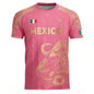 2026 New Summer Mexico Soccer Jersey Men Black Gold Design with Aztec Eagle Snake Print and Mexican Flag for Football Fans