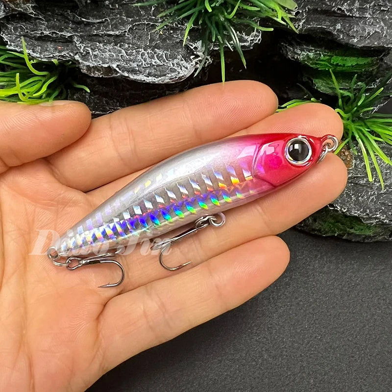70mm 14g Pencil Fishing Lure Sinking Stickbait 3D Eyes Artificial Bait Long Casting Minnow Wobbler Bass Pike Fishing Tackle