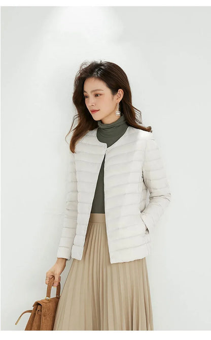 Top Grade 90% White Duck Down Women Ultra Lightweight Packable Line Jackets 2023 New Autumn Winter Keep Warm Puffer Coats