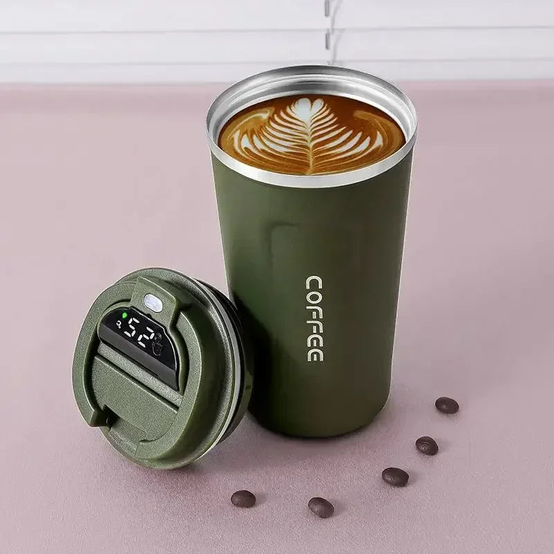 510ml Thermos Coffee Mug Stainless Steel Coffee Cup Temperature Display Vacuum Flask Thermal Tumbler Insulated Cup Water Bottle