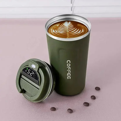 510ml Thermos Coffee Mug Stainless Steel Coffee Cup Temperature Display Vacuum Flask Thermal Tumbler Insulated Cup Water Bottle