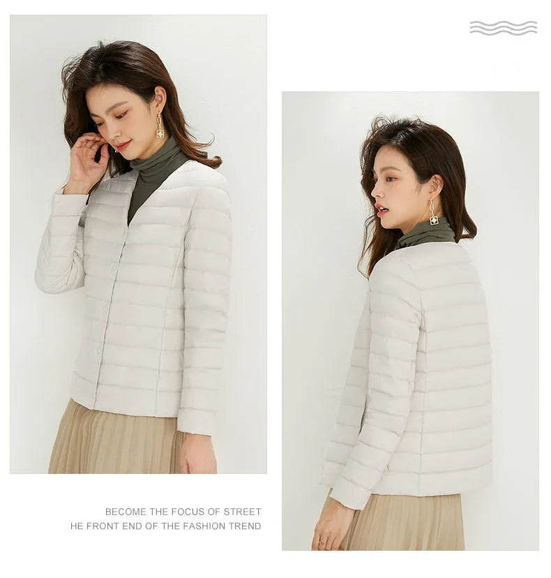 Top Grade 90% White Duck Down Women Ultra Lightweight Packable Line Jackets 2023 New Autumn Winter Keep Warm Puffer Coats