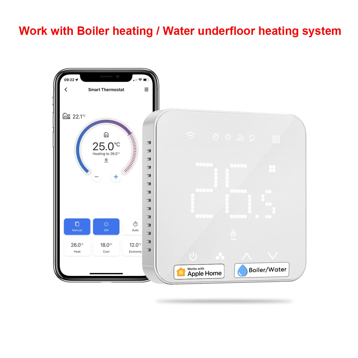 Meross Smart Wi-Fi Thermostat for Water/Gas Boiler System Temperature Remote Controller Smart Heating Work with HomeKit Alexa