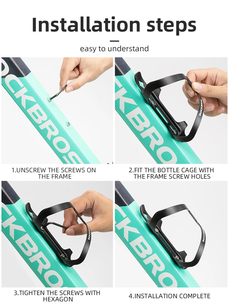 ROCKBROS Bicycle Bottle Cages Aluminium Alloy Cycling Water Bottle Holder Ultralight Cup Bracket Mount MTB Road Bike Accessories