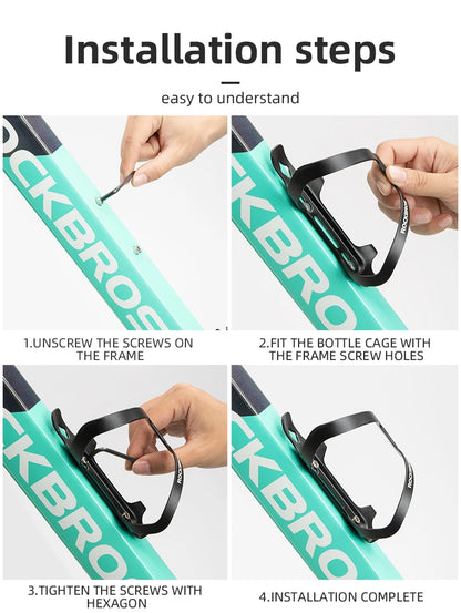 ROCKBROS Bicycle Bottle Cages Aluminium Alloy Cycling Water Bottle Holder Ultralight Cup Bracket Mount MTB Road Bike Accessories