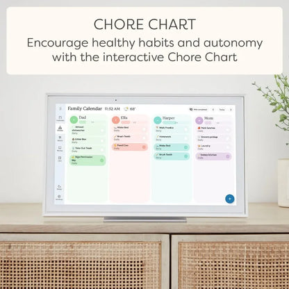 Hindetel 10 inch Digital frame Perpetual Calendar Chore Chart photo video play Smart Touchscreen Display for Family SchedulesInteractive KiosksGoWisse.com
