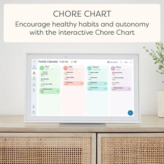 Hindetel 10 inch Digital frame Perpetual Calendar Chore Chart photo video play Smart Touchscreen Display for Family SchedulesInteractive KiosksGoWisse.com