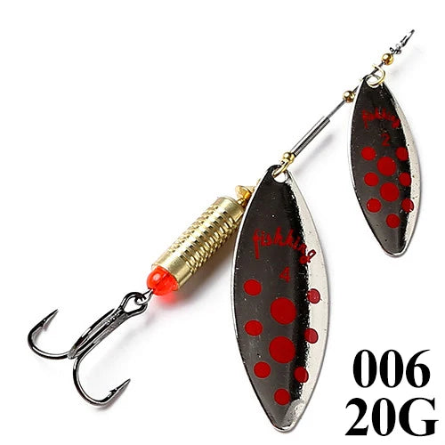 FISH KING Fishing Spinner Blade Metal Lure Double Spinnerbait Hard Artificial Lure Jig Items 115mm 20g