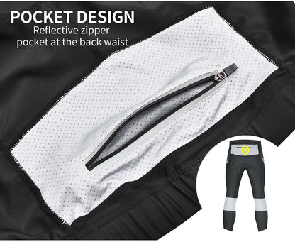 WOSAWE Men Cycling Tights Autumn Long Pants Shockproof Padded Tight Fitting MTB Bike Downhill Mountain Bicycle Leggings