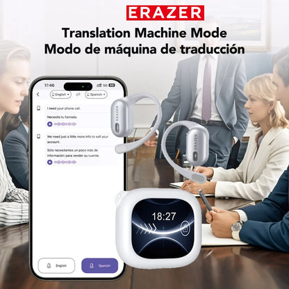  Bluetooth Earphones AI Translator ERAZER XF38, OWS LCD Touch Screen,Wireless,  HD Stereo