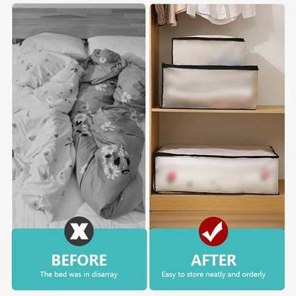 Underbed Storage Bag Foldable Quilt Bag Wardrobe Clothes Storage Box Dustproof Organizer Large Capacity Quilt Storage Bag