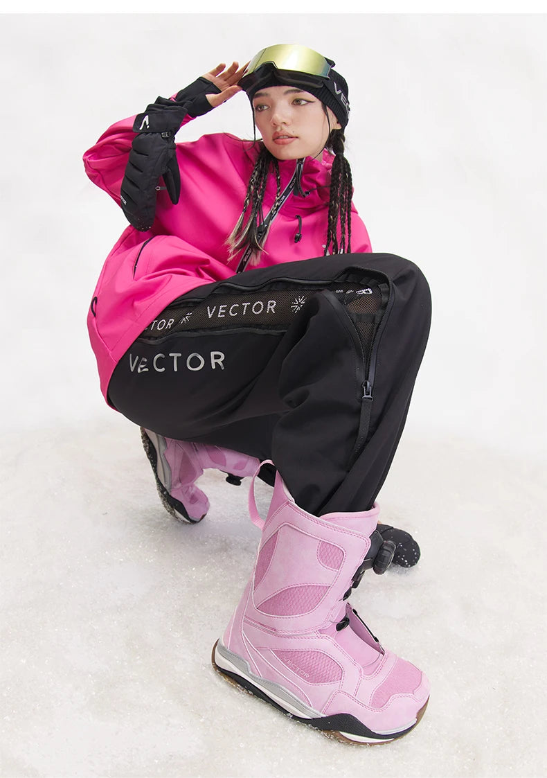 VECTOR Professional Women Man Ski Shoes Warm Waterproof Snowboard Boots Non-slip Leather Breathable Snow Ski Boots Ski Equipment
