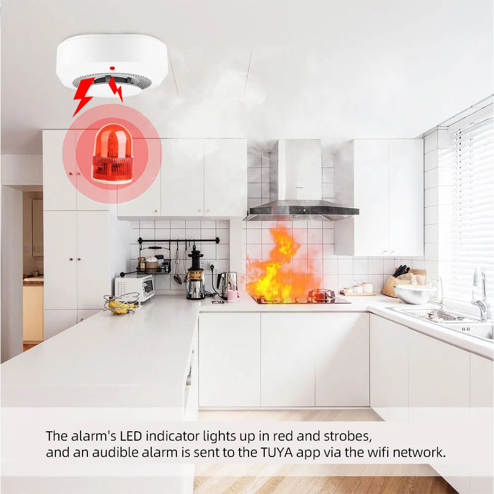 PGST Tuya Smart Wifi Smoke Sensor Smoke Detector Sensor Home Security For Security System Via Smart Life APPSmoke DetectorsGoWisse.com