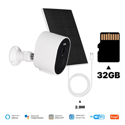 MOES Tuya WiFi 4MP HD Smart Security Camera Solar Charging IP65 Waterproof Full Color Night Vision Work With Alexa Google Home