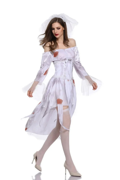 Dress for Female Devil Cosplay Party Devil Corpse Bride Costumes Halloween Women Scary Vampire Costume Clothes Witch Dresses \