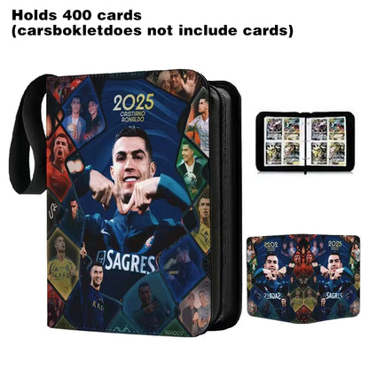 2026 World Cup Football Star Ronaldo Messi Mbappé 400/900pcs Album Book Folder Card Slots Collections Zipper Card Binder Holder
