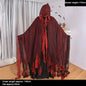 Halloween Hooded Cloak Medieval Renaissance Gothic Wizard Cape Grim Reaper Cosplay Costume for Adult Scythe Weapon Prop