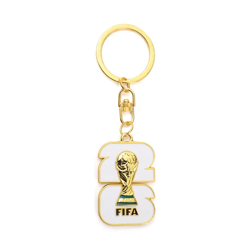 2026 FIFA World Cup Enamel Metal Keychain, UV Printed Soccer Key Ring, Football Fan Souvenir, Car Bag Pendant, Sports Gift