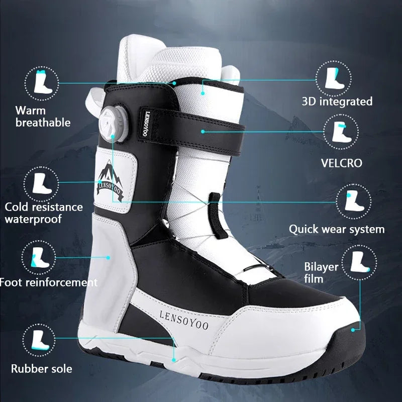 Adult Winter Ski Shoe 2025 New Women Outdoor Sports Snowboarding Boots Men Warm Breathable Waterproof Cold Resistant Snow Shoes