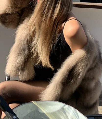 Cardigan for Women  New Versatile Casual Open Front Long Sleeve Winter Warm Faux Fur Coat Soft Fluffy Jacket Outerwear