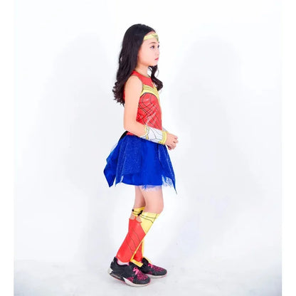Child Wonder Girl cosplay fancy dress Supergirl women Halloween Purim party Amasia costume MN12