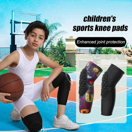 1Pair Youth Children Sports Anti-Collision Knee Pads Elastic Breathable Knee Support for Cycling Basketball Football Skateboard