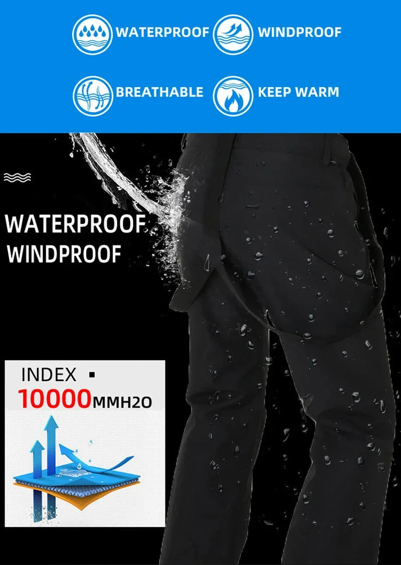 New High Quality Ski Pants Men Outdoor Mountain Windproof Waterproof Ski Snowboard Pants Winter Warm Snow Trousers Brand