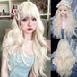 Synthetic Short Lolita Cosplay Christmas Halloween Bob Brown Blonde LM Wig With Long Curly Ponytail Natural Fake Hair for Women
