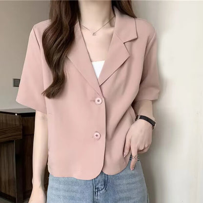 Summer Blazers Women Simple Leisure Loose Korean Style Youth Single Breasted Ladies Temperament Simple Fashion Classic