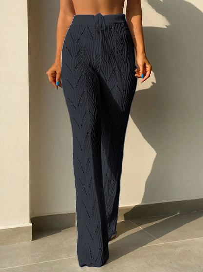 Beach Fashion Sexy Elegant Hollow Tree Bikini Blocked Knitted Pants