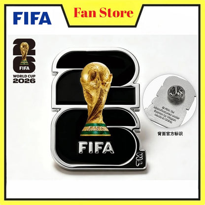 Official Licensed FIFA 2026 World Cup Black Silver Official Emblem Badge USA Canada Mexico Football Fans Souvenir Pin