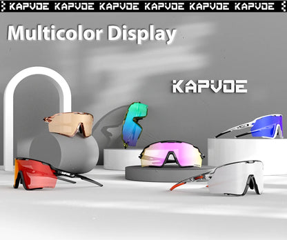 KAPVOEPolarized Cycling Glasses TR90 Frame Men Women Sports Running Eyewear MTB Bicycle Sunglasses Road Bike Glasses