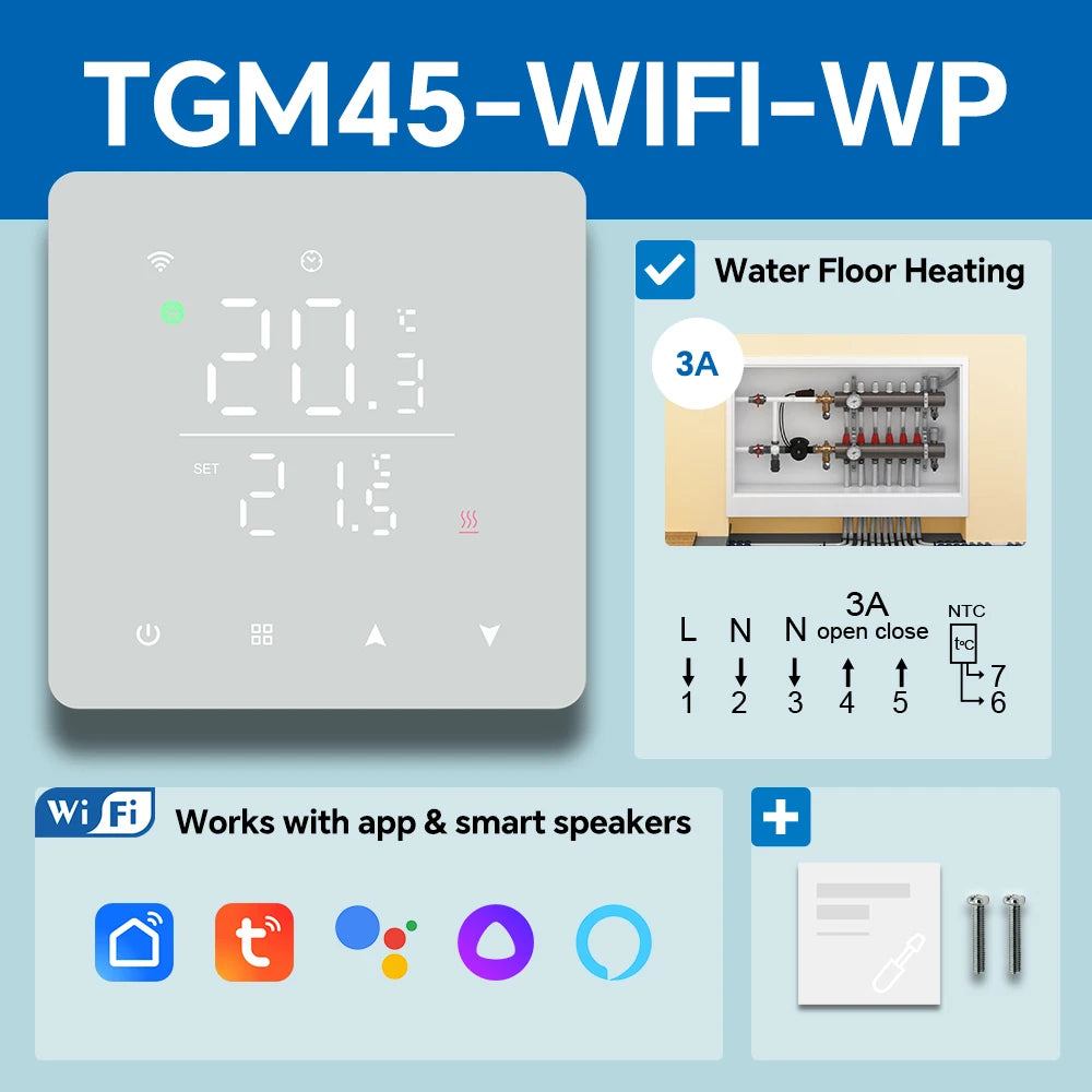 Beok Tuya Wifi Heating Thermostat Smart Home Thermoregulator for Warm Floor Gas Boiler Water Heating Work with Google Alexa