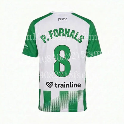 2026/27Men Green White Striped Soccer Jersey Short Sleeve Quick Dry Football Shirt Breathable Sports Shirt Team Training Uniform