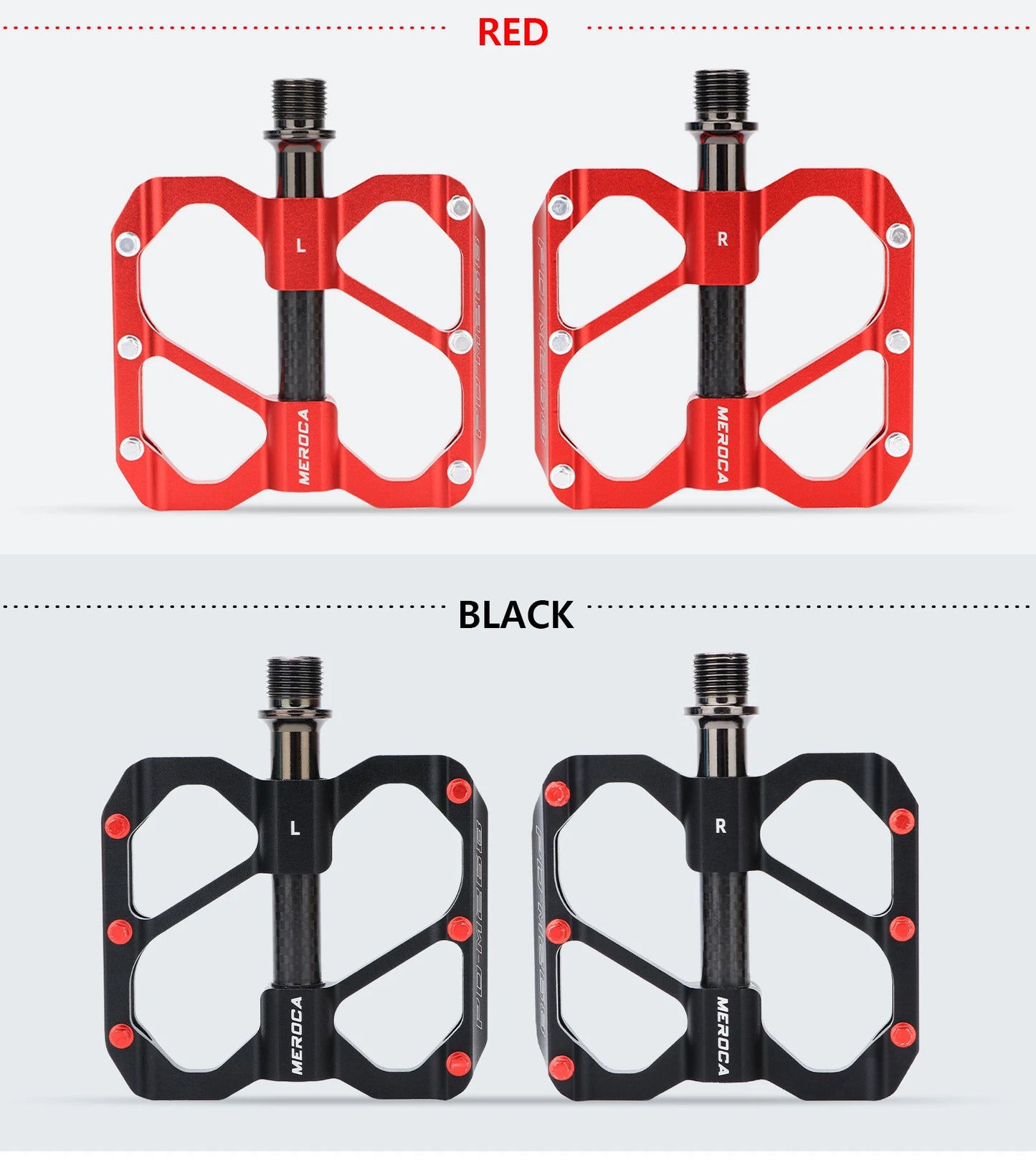 MEROCA Bicycle Pedal 3 Bearing Non-Slip Mtb Pedals Sealed Three Bearing Aluminum Alloy Mountain Bike Pedal Cycling Accessories