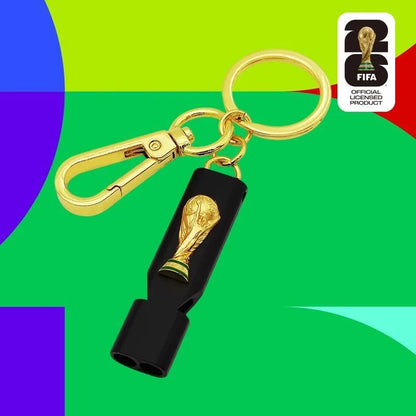 Official Licensed FIFA 2026 World Cup 2.5D Trophy Whistle Keychain USA Canada Mexico Football Fans Souvenir