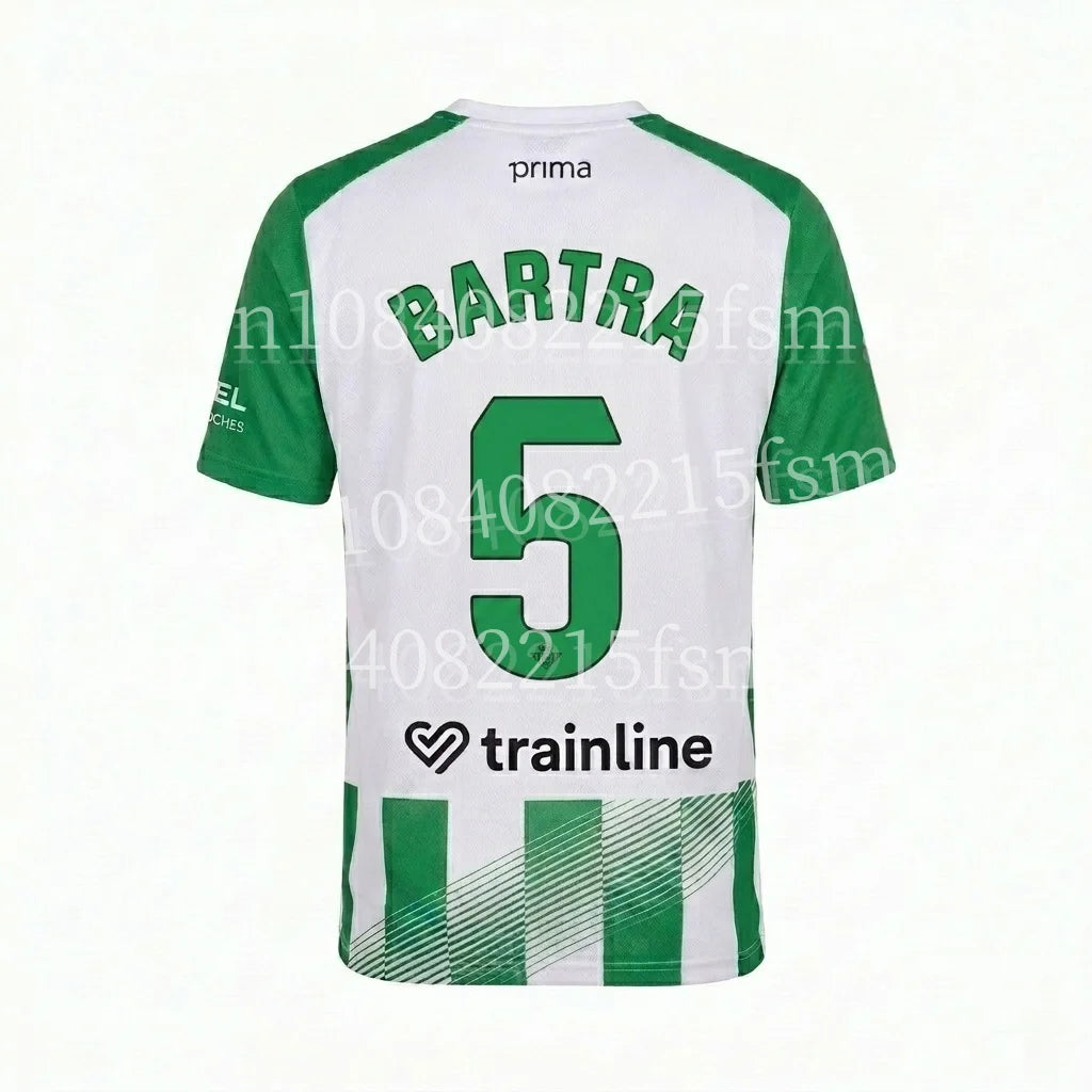 2026/27Men Green White Striped Soccer Jersey Short Sleeve Quick Dry Football Shirt Breathable Sports Shirt Team Training Uniform