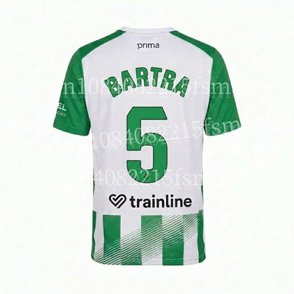 2026/27Men Green White Striped Soccer Jersey Short Sleeve Quick Dry Football Shirt Breathable Sports Shirt Team Training Uniform