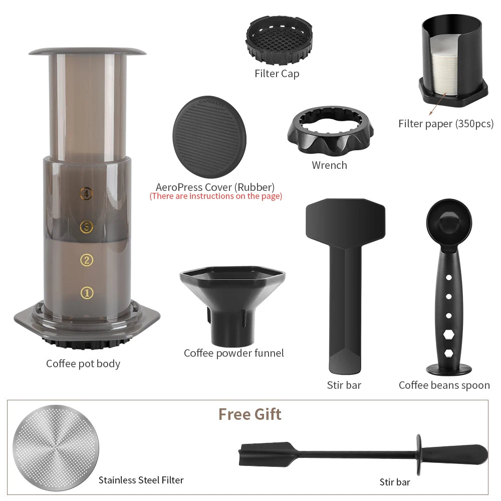 New 250ml Espresso Coffee Maker Machine Portable Cafe French Press Coffee Pot With Filter Paper Kit Bar Set For AeroPres