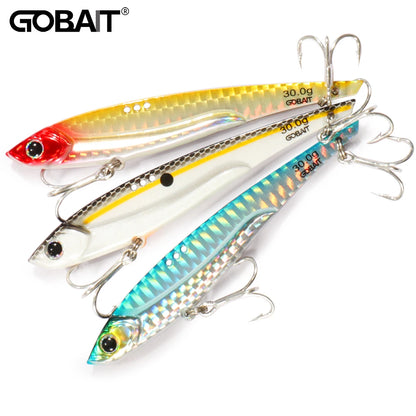 GOBAIT VIB Fishing Lure 20g 25g 30g Metal Jig Sinking Blade Treble Hook Spinner Spoon Cast RATION Carbon Steel Tackle Hard Bait