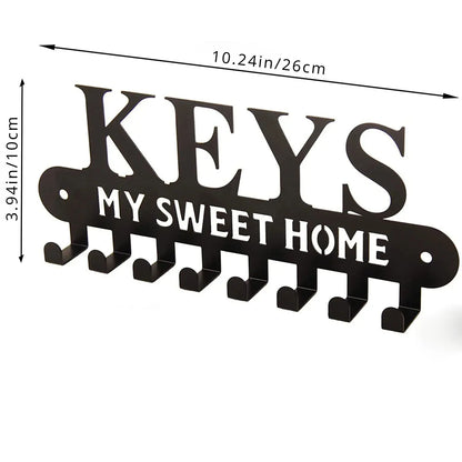 Key Holder Wall Stylish Metal Key Holder Wall: Mounted Adhesive Hanger and Organizer for All Your Essentials Wall Hooks