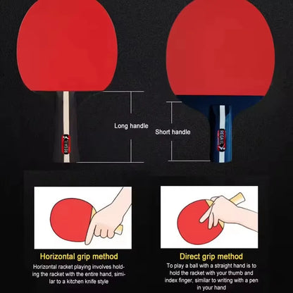 Professional Table Tennis Racket Set with 2 Paddles And 3 Balls - Includes Storage Bag Ping Pong Kit for Sports Enthusiasts