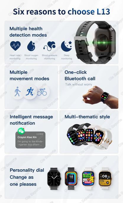 Outdoor Sports Smart Watch Wireless Calling Information Reminder Wallpaper Change Men's and Women's Waterproof Smartwatch 2025