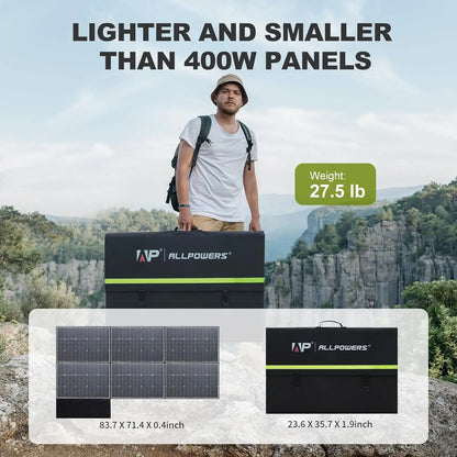 ALLPOWERS 600W Foldable Solar Panel High-Efficiency Solar Module Solar Charger with Solar Output for RV Off-Grid Boat Home Camp