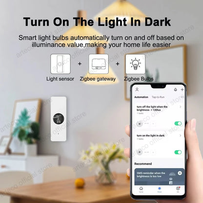Tuya ZigBee Light Lux Sensor Luminance Sensor Illumination Brightness Detector Home Automation with Smart Life Devices Linkage