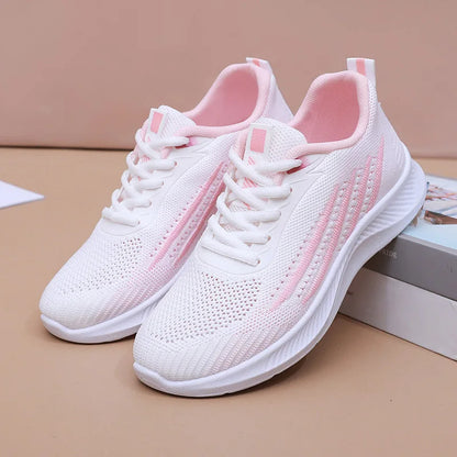 Women's Lightweight Running Shoes Summer Breathable Lace-Up Gym Walking Training  Cushioned Sole Non Slip Fatigue Relief Casual