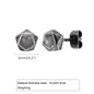 Retro Grey Stud Earrings for Men Boys,Anti Allergy Stainless Steel Ear Studs,Rock Punk Jewelry Anniversary Birthday Gifts