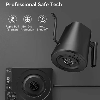 Intelligent Temperature Controlled Hand Brewed Coffee Pot Stainless Steel Fine Mouthed Electric Heating Water Insulation Kettle