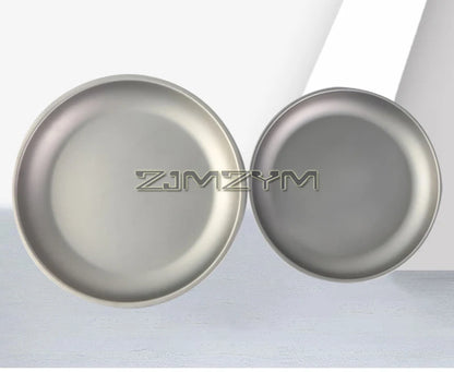Ultralight Titanium Bowl Pan Plate Dish 22cm 18.5cm Round Plate Outdoor Camping Portable Tableware for Backpacking & Camping