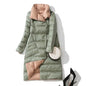 Fashionable White Duck Down New Double-sided Ultra Light Jacket for Women's Winter Slim Fit Single Breasted Warm Parka Coat